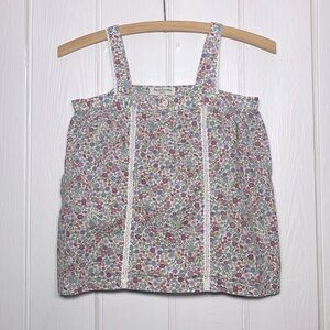 PETITE LUCETTE Paris EUC High End French Boutique 100% Cotton Floral Blouse